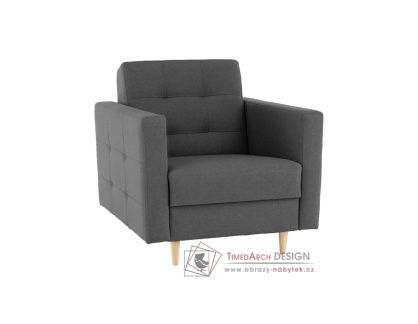 AMEDIA, čalouněné křeslo, látka Norn 15 tmavě šedá