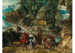 A-3677 Marten van Valkenborch - Statek s Jacobem a Rachel
