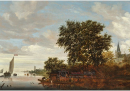 A-8455 Solomon Van Ruysdael - Říční krajina s přívozem