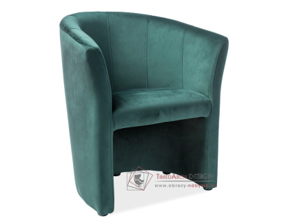 TM-1 VELVET, čalouněné křeslo, látka Bluvel 78 zelená