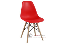 MODENA II, jídelní židle, buk / plast červený