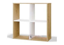 MANJA 2x2, policový regál, dub artisan / bílá