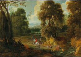 A-7463 Jacques d' Arthois - Lesnatá krajina s jezdci