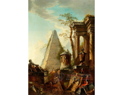 DDSO-2704 Giovanni Paolo Panini - Klasická scéna s pyramidou