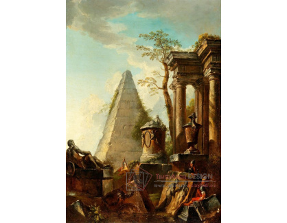 DDSO-2704 Giovanni Paolo Panini - Klasická scéna s pyramidou