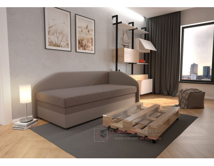 TURI, rohová válenda, látky světle hnědá / tmavě hnědá