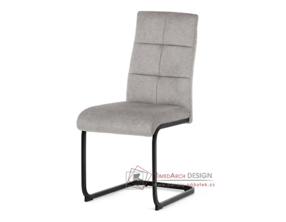 DCL-D1275 SIL4, jídelní židle, černá / látka světle šedý samet