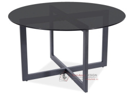 BEKY A, konferenční stolek pr. 80cm, černá / kouřové sklo