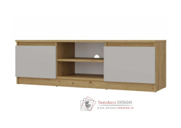 MALVÍNA, televizní stolek 2-dveřový 120cm, dub artisan / kašmír
