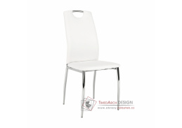 ERVINA, jídelní židle, chrom / ekokůže bílá