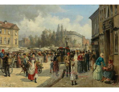 D-9373 Franz von Persoglia - Pohled na vídeňský Naschmarkt