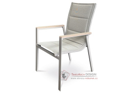 AZC-S1110 GREY, zahradní židle, látka béžová