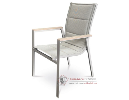 AZC-S1110 GREY, zahradní židle, látka béžová