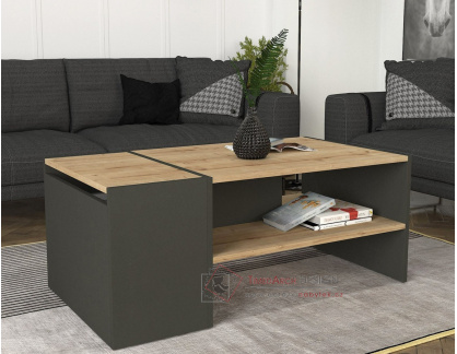 IZMIR, konferenční stolek s ÚP 110x60cm, sapphire / antracit