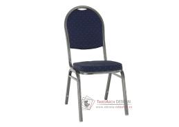 JEFF 2 NEW, konferenční - jídelní židle, šedá / látka modrá