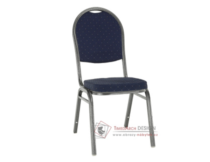 JEFF 2 NEW, konferenční - jídelní židle, šedá / látka modrá