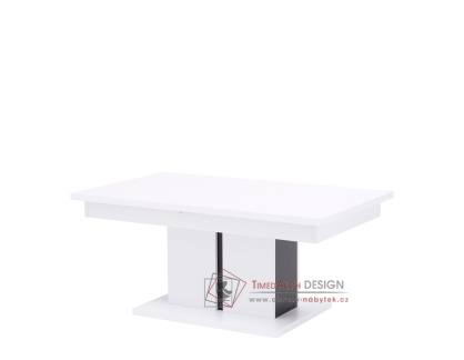 MARCO MR11, konferenční stůl rozkládací 114-144x68cm, bílá / černá