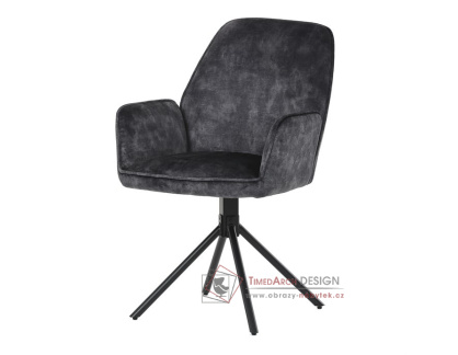 HC-511 BK4, jídelní a konferenční křeslo, černá / látka černý samet