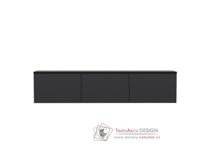 NEON, závěsný televizní stolek 3-dveřový, antracit