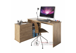 TERINO, počítačový rohový stůl, dub artisan