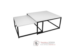 KASTLER NEW 1, konferenční stolek - sada 2ks, černá / bílá
