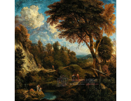 D-9783-1 Cornelis Huysmans - Lesní krajina s koupajícími se