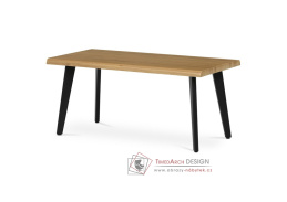 CT-F4412 OAK, konferenční stůl 120x60cm, černý lak / dub divoký