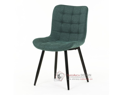 HC-462 GRN2, jídelní židle, černá / látka zelená
