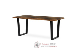 HT-F4218 OLW, jídelní stůl 180x90cm, černý lak / staré dřevo