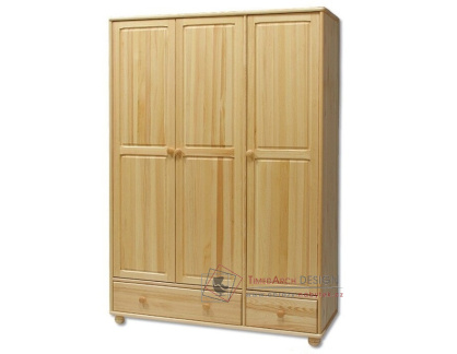FS-121,šatní skříň 3-dveřová se 2-ma zásuvkami 135cm, borovicový masiv