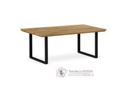 KS-F110U DUB, konferenční stůl 110x70cm, černá / dubový masiv
