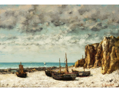 D-7249 Gustave Courbet - Lodě na pláži v Etretatu