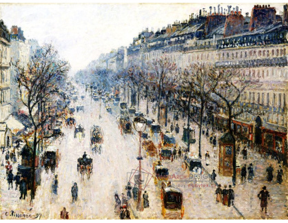 VCP-321 Camille Pissarro - Bulvár Montmartre v zimní ráno