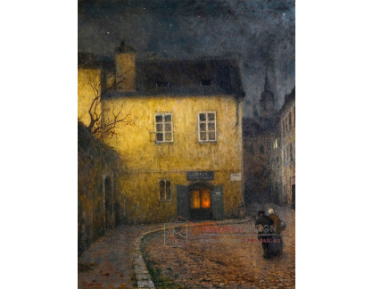 Jakub Schikaneder - Na rohu pražské ulice