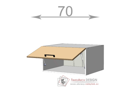 horní nástavba š.70, v.36, Premiere M7036, bílá/řezaný grafit