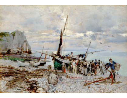 KO I-318 Giovanni Boldini - Návrat rybářských lodí do Etretatu