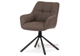 HC-532 BR2, jídelní otočné křeslo, černá / látka hnědá