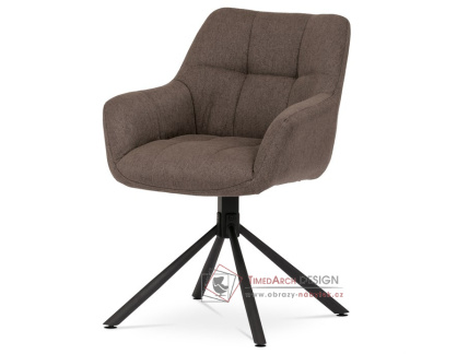 HC-532 BR2, jídelní otočné křeslo, černá / látka hnědá