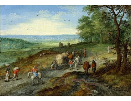 BRG-73 Jan Brueghel - Panoramatická krajina s povozem a postavami