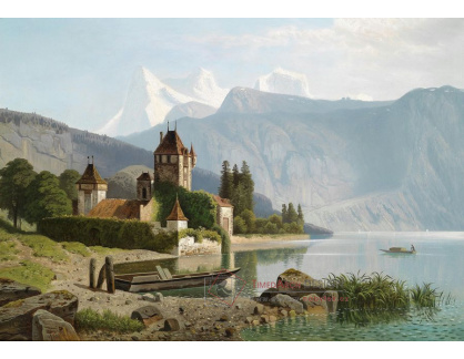 SO V-368 Theodor Nocken - Pohled na hrad Oberhofen u jezera Thun
