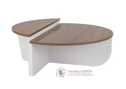 ORION, konferenční stolek 90x60cm, bílá / ořech