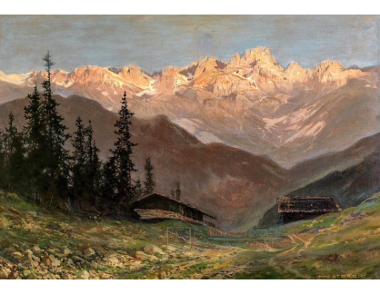 A-898 Toni Haller - Západ slunce nad Dolomity