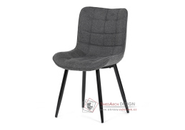 HC-462 GREY2, jídelní židle, černá / látka šedá