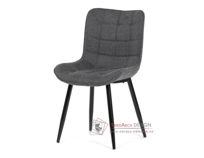 HC-462 GREY2, jídelní židle, černá / látka šedá