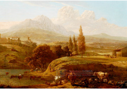 KO VI-474 Willem Romeyn - Pastevci s dobytkem u řeky v regionu Abruzzo nedaleko Penne