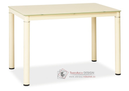 GALANT 110x70, jídelní stůl, krémová / krémové sklo