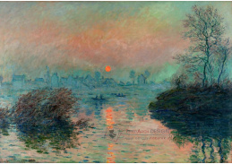 A-346 Claude Monet - Západ slunce na Seině u Lavacourt v zimě