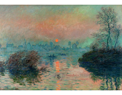 A-346 Claude Monet - Západ slunce na Seině u Lavacourt v zimě