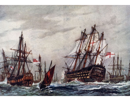 A-3053 Charles Edward Dixon - HMS Victory po vítězství u Trafalgaru