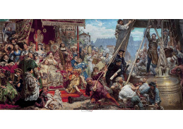 DDSO-3708 Jan Matejko - Zavěšení zvonu Zygmunt na věži katedrály v Krakově roku 1521
